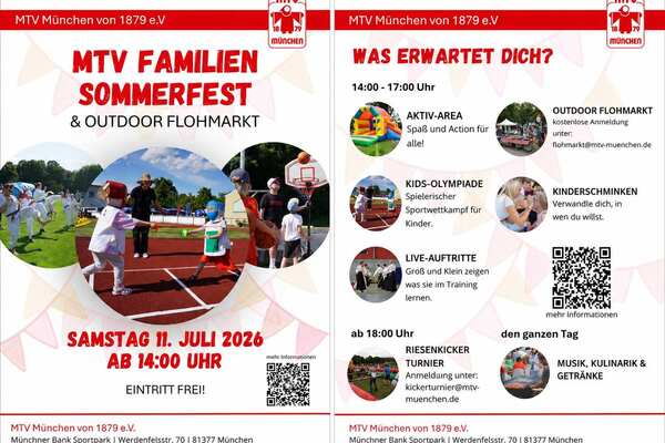 MTV Familien Sommerfest im Sportpark Werdenfelsstrasse 11.Juli 2026